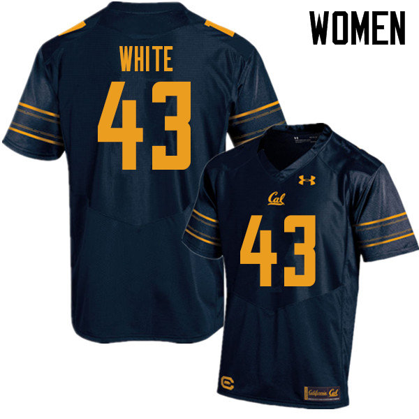 Women #43 Deon White Cal Bears UA College Football Jerseys Sale-Navy